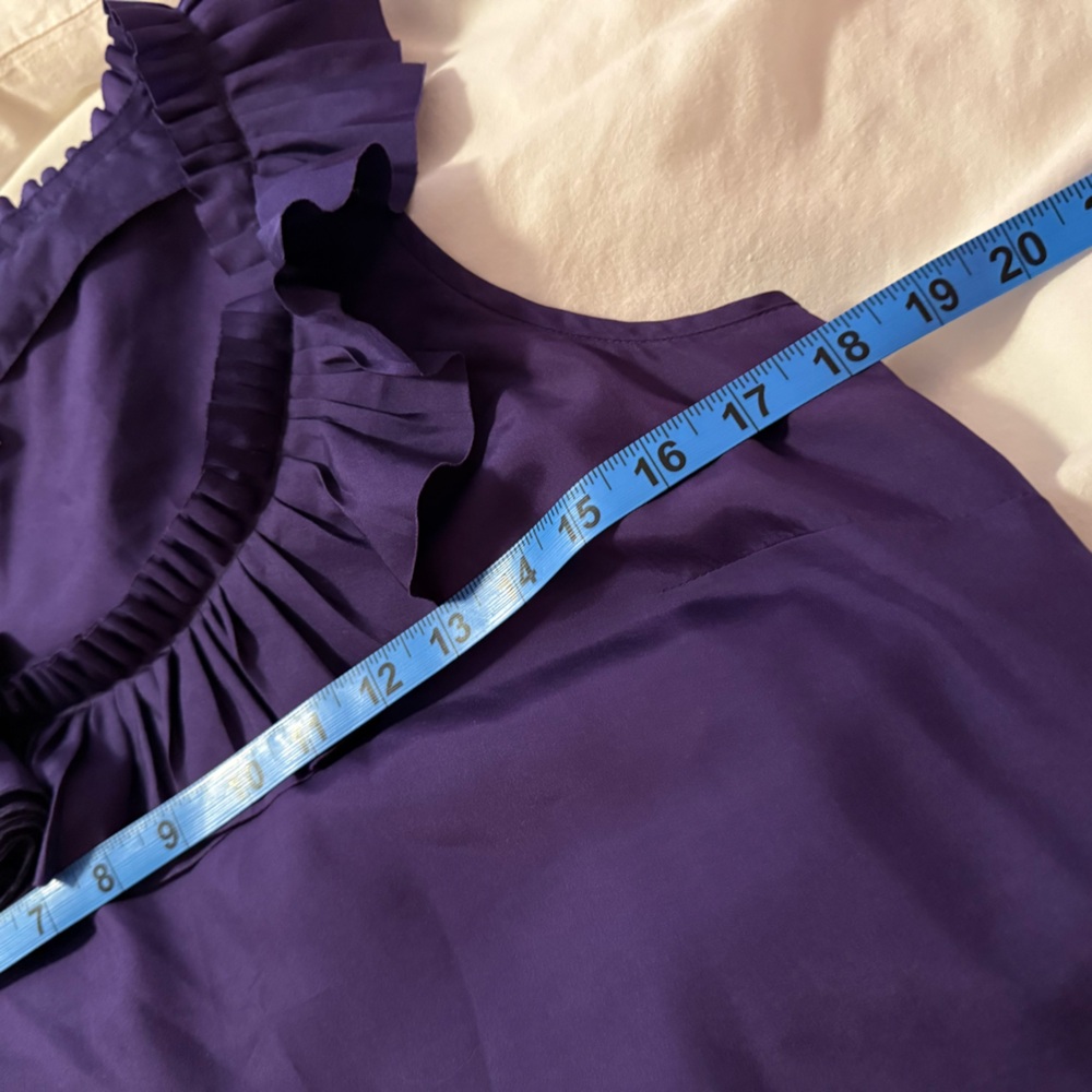 J. Crew Purple Ruffle Silk Sleeveless Top - Picture 3 of 4